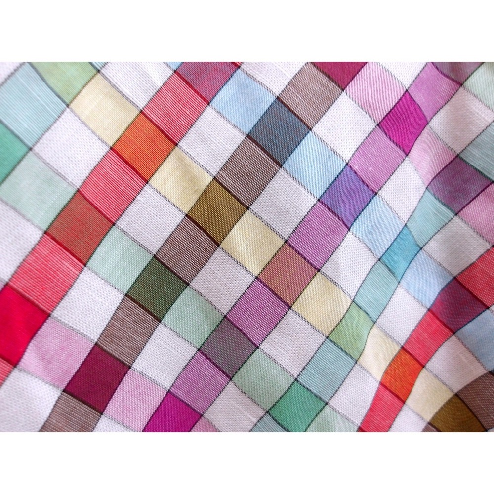 Lafayette 148 New York Womens Rainbow Plaid Shirt Top S / #26748 - Picture 2 of 5